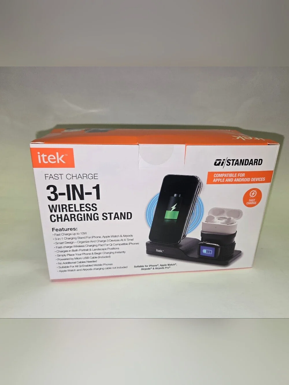Itek Fast Charge 3-in-1 Wireless Charging Stand